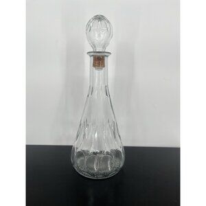 Vtg Owens Illinois 1950s decanter W/ Cork Glass Stopper "FED LAW FORBIDS SALE"